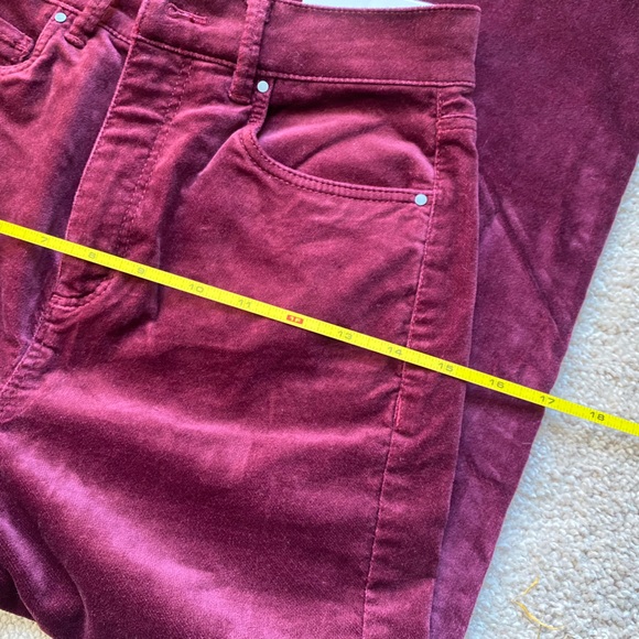 Mauve Garnet Velvet Skinny High Rise Jean Pant - Picture 10 of 10